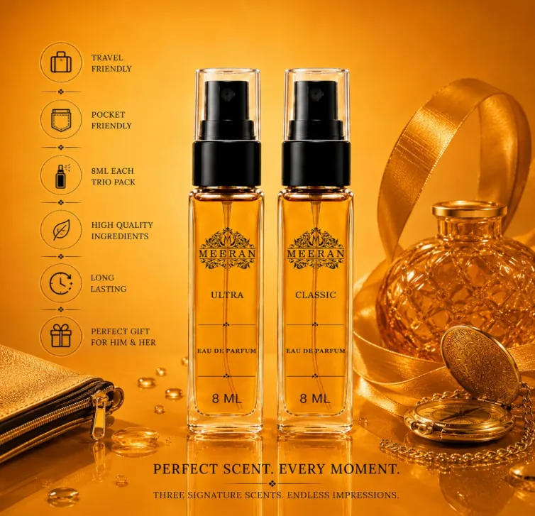 ULTRA & CLASSIC Perfume Combo Set (8ML x 2) | Long Lasting Luxury Eau De Parfum for Men & Women | Pocket Perfume Travel Size Fragrance Collection | 30% Oil Concentration